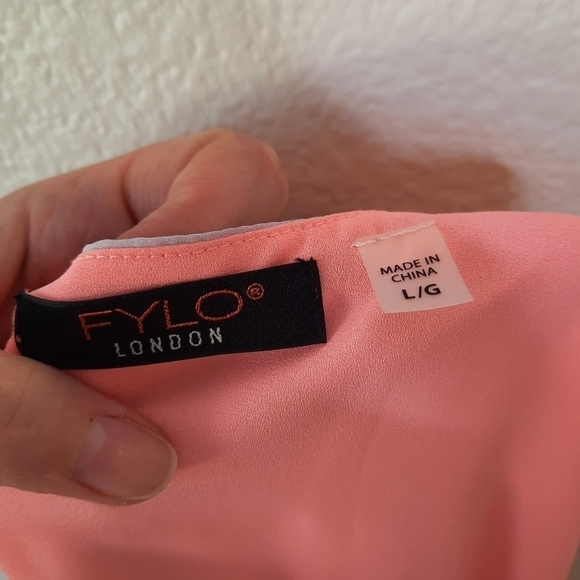 FYLO London Pink Floral Blouse L - Picture 4 of 5